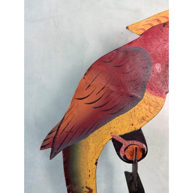 Vintage Folk Art Parrot Balancing Kinetic Sculpture For Sale In Los Angeles - Image 6 of 7