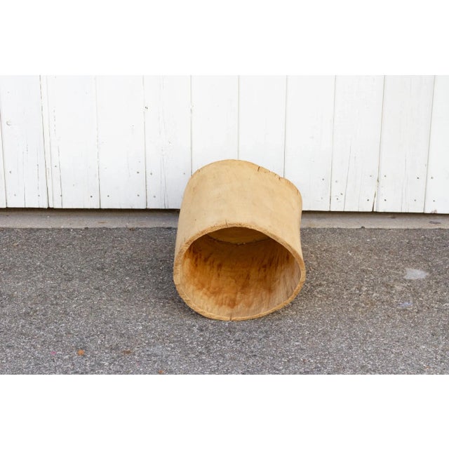 Wood Large Farmhouse Bleached Wood Pot For Sale - Image 7 of 10