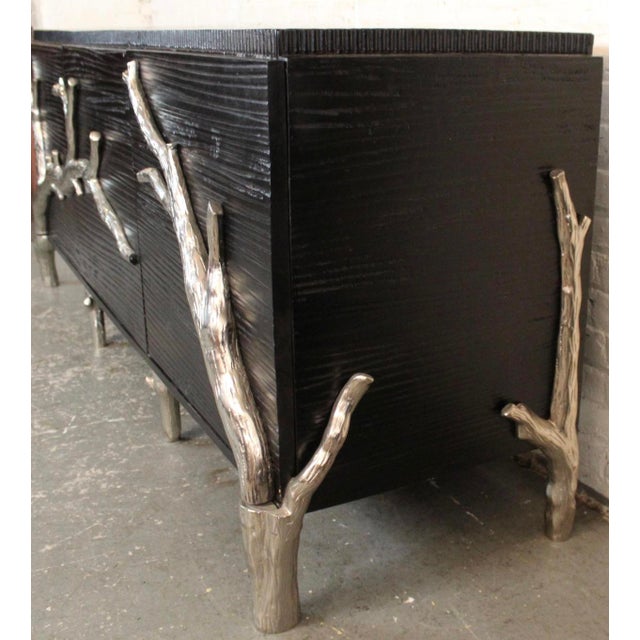 Late 20th Century Late 20th Century Global Views 'Branch' Cabinet in Black and Silver For Sale - Image 5 of 12