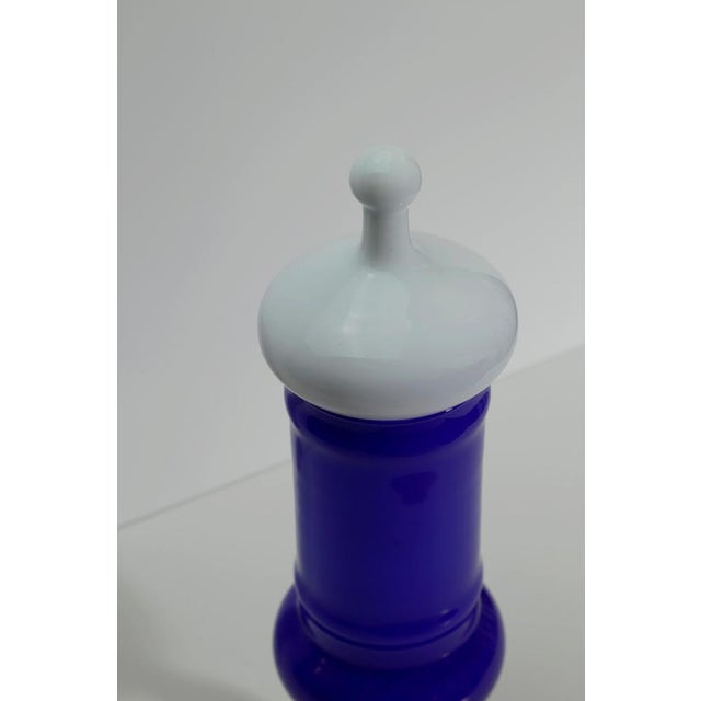 Blue Apothecary Jar in Cobalt Blue Cased Glass by Carlo Moretti, Italy, 1960s For Sale - Image 8 of 10