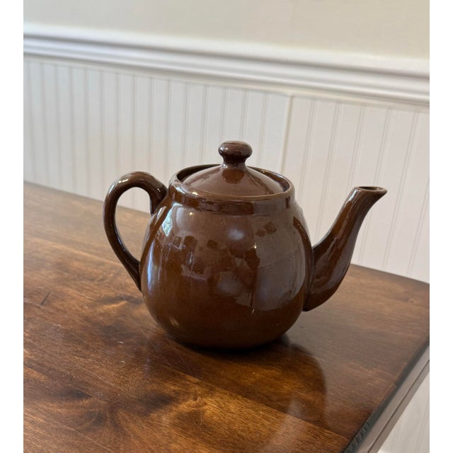 American Mid 20th Century American Brown Betty Redware Teapot For Sale - Image 3 of 12
