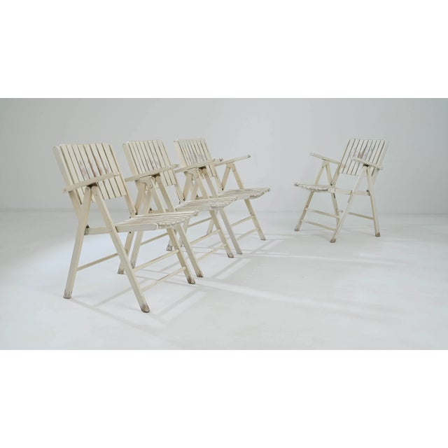 20th Century French Wooden Garden Chairs, Set of Four For Sale - Image 9 of 12