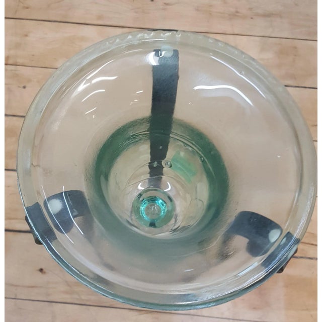 Arts & Crafts Sarreid Murano Glass Planter on Iron Stand For Sale - Image 3 of 7