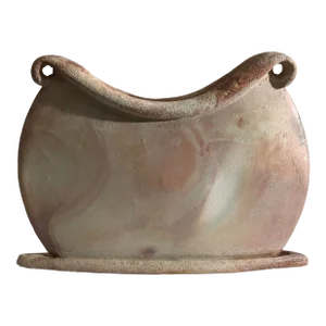 Tuscan Style Salt Glaze Ceramic Vessel Vase, Artist Signed