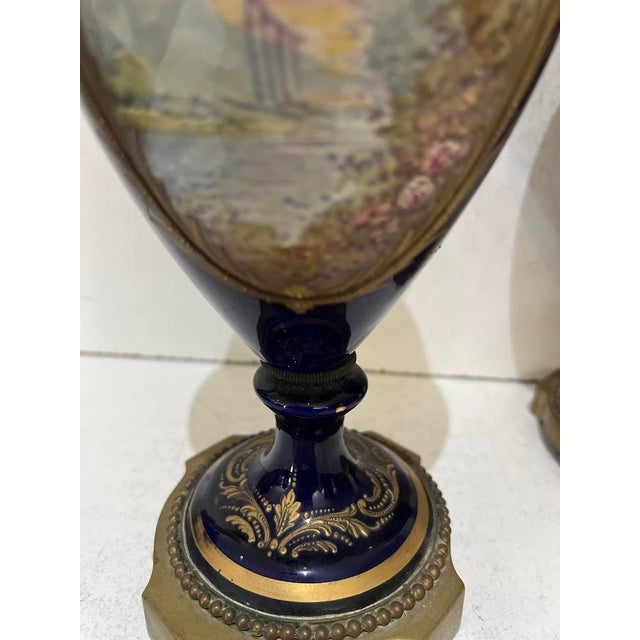 Louis XVI Style Fine Earthenware Vases, Set of 2 For Sale - Image 10 of 18