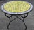 Metal 40" Handcrafted Olive Green, Blue, Black and White Moroccan Mosaic Table For Sale - Image 7 of 7