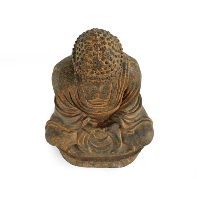 Early 21st Century Cast Stone Sitting Buddha For Sale - Image 5 of 7