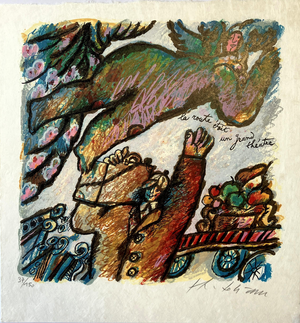 Theo Tobiasse, The Road Was a Grand Theater, Lithograph on Japanese Paper