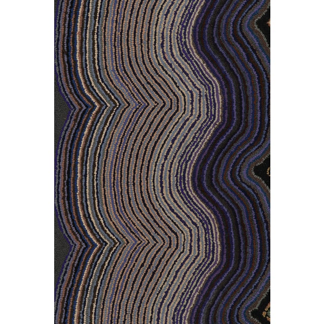 Textile Antique Hooked Rug in Purple With Floral Patterns, From Rug & Kilim For Sale - Image 7 of 8