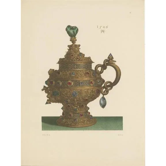 Late 19th Century Hefner-Alteneck, A Gold Pokal with Lid and Handle, 1890, Print For Sale - Image 5 of 5