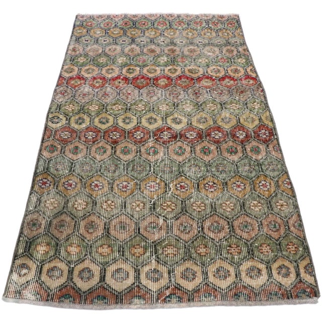 Modern Vintage Turkish Sivas Rug - 02'09 X 04'09 For Sale - Image 3 of 10