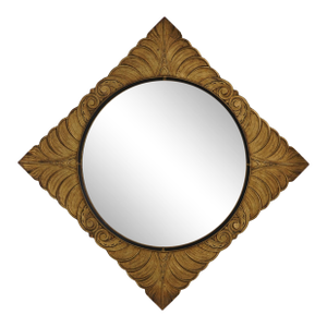 Vintage Square Gold Leaf Finish Decorator Leaf Mirror