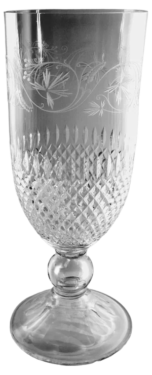 Neoclassical Style Chalice-Shaped Crystal Vase, Italy, 1985