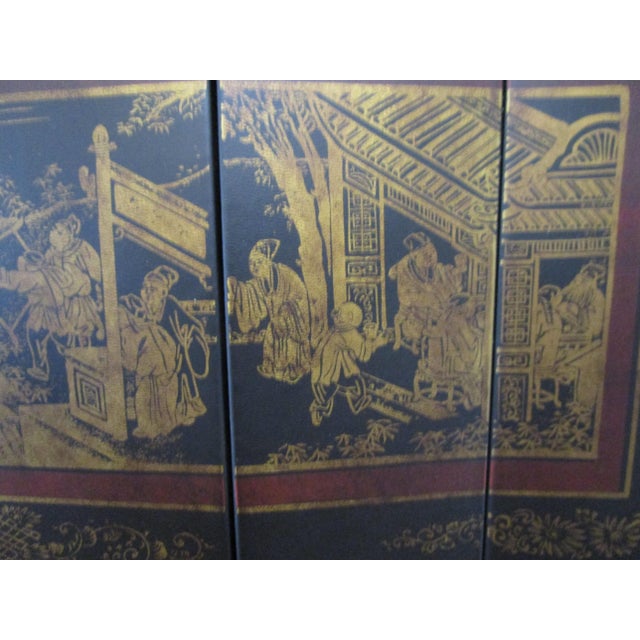 Late 19th Century 19th Century Chinese Gilt Inkwash Painted Screen For Sale - Image 5 of 8