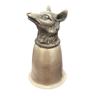 Vintage Gucci Silver-Tone Fox Head Stirrup Cup For Sale