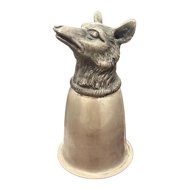 Vintage Gucci Silver-Tone Fox Head Stirrup Cup For Sale