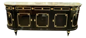 French Black Lacquered Louis XVI Style Sideboard