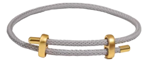 Grey Glow Adjustable Gold Rope Bracelet