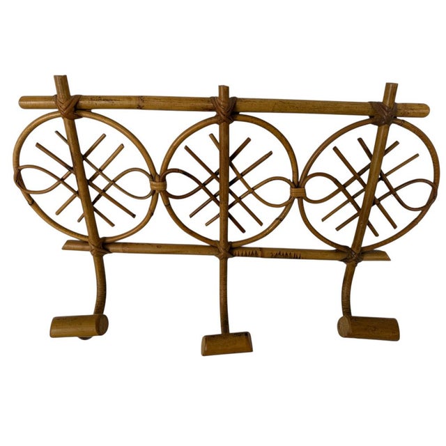 Rattan Coat Rack in the style of Olaf von Bohr, Italy, 1960s For Sale - Image 3 of 7