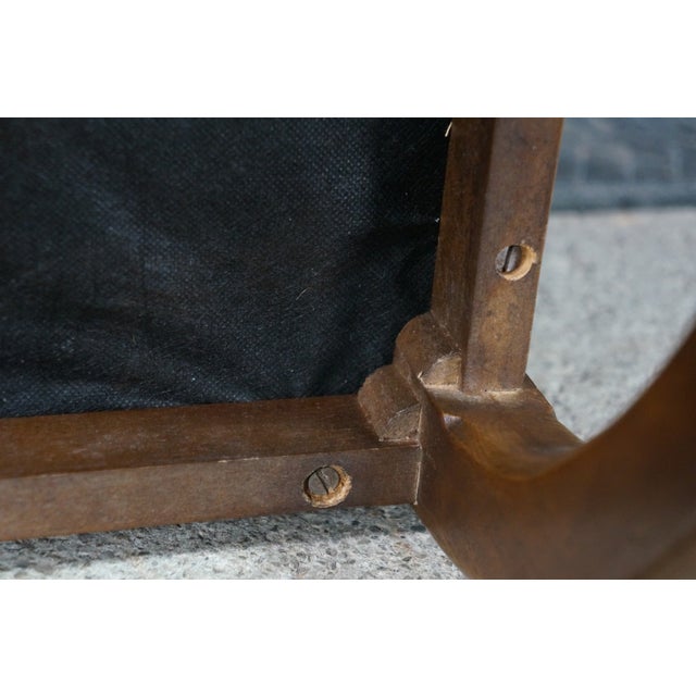 Antique English Regency Mahogany X Frame Paisley Tufted Ottoman Stool Bench For Sale - Image 14 of 18