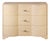 Matthew Izzo Home Plymouth Natural Grasscloth Three Drawer Chest With Acrylic and Brass Handles For Sale