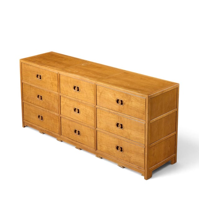 Brown Michael Taylor for Baker Mid Century 9 Drawer Mahogany Lowboy Dresser For Sale - Image 8 of 8