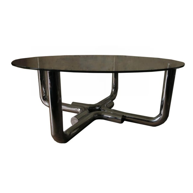Tubular Steel and Glass Coffee Table, 1960s For Sale - Image 4 of 6