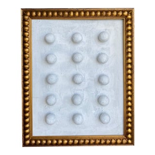 Textured Plaster Wall Art Framed | Minimalist Sculptural Painting | Neutral Abstract | Original Acrylic on Canvas | 13x16 For Sale