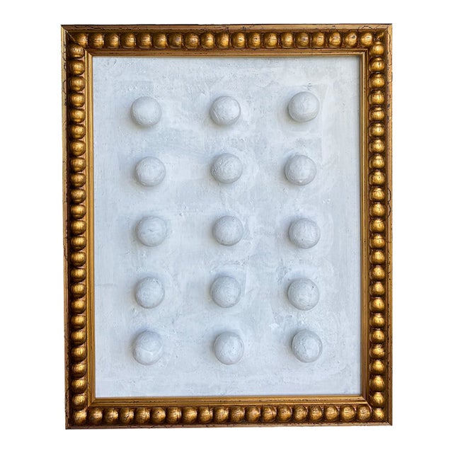 Textured Plaster Wall Art Framed | Minimalist Sculptural Painting | Neutral Abstract | Original Acrylic on Canvas | 13x16 For Sale