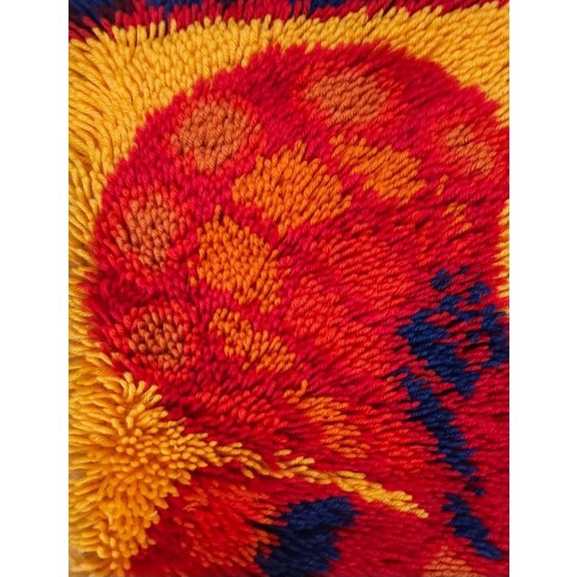 Danish Rya Tapestry Wool Wall Rug by Ege Taepper, Denmark, 1970s For Sale - Image 6 of 8