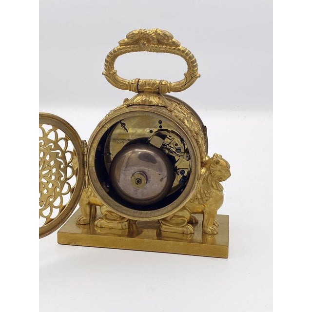 Charles X Travel Officer's Pendule Clock in Gilded Bronze by Le Roy For Sale - Image 11 of 16