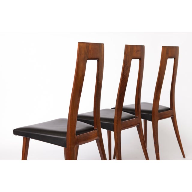 1960s Vintage German Leather Dining Chairs by Ernst Martin Dettinger for Veil, 1960s, Set of 4 For Sale - Image 5 of 9