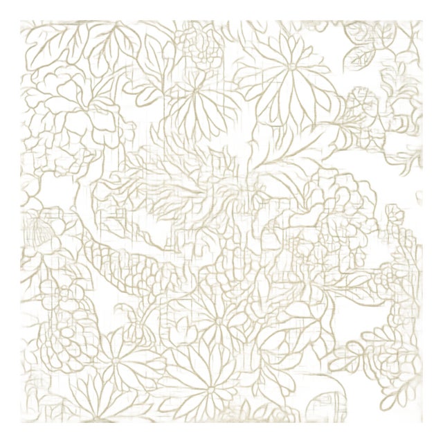 Sample - Schumacher Chiang Mai Dragon Silhouette Raffia Wallcovering In Sage For Sale