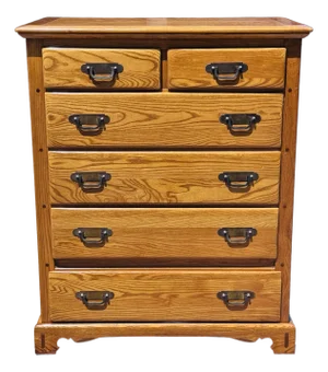 Vintage 1970s Link Taylor “Countryside” Oak 6-Drawer Tall Dresser