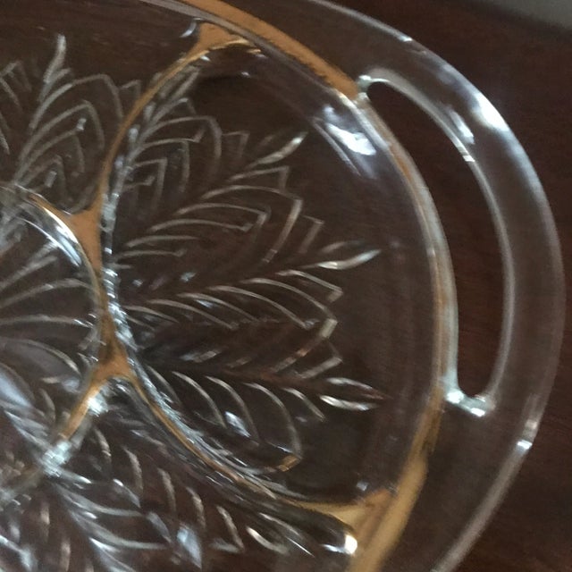 1980s 1980s Large Divided Gilded Crystal Serving Platter For Sale - Image 5 of 8
