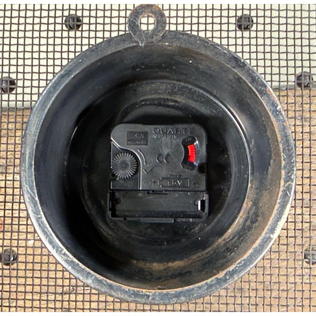 Copper Mid Century Modern Copper Wire Mesh Wall Clock For Sale - Image 8 of 8