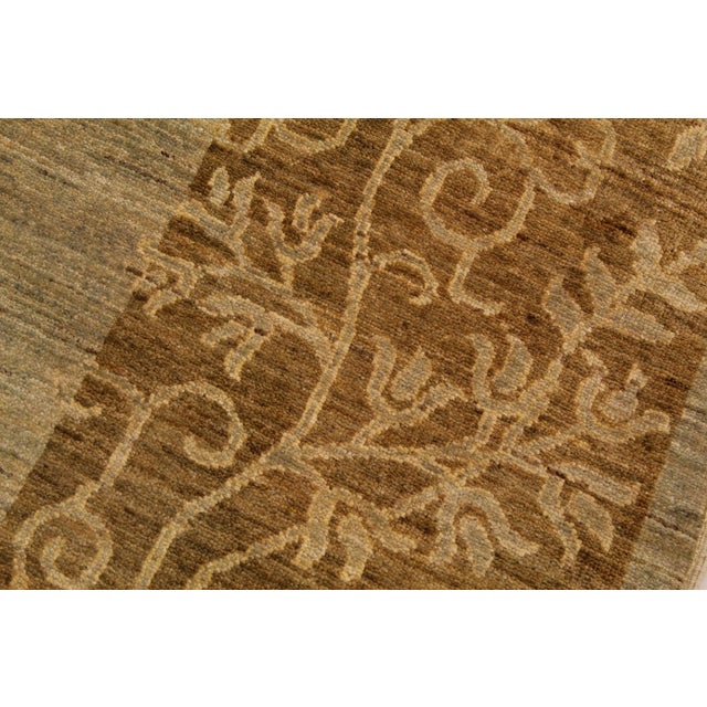 1990s Modern Ziegler Green/Brown Wool Rug - 8'11'' X 11'10'' For Sale - Image 5 of 10
