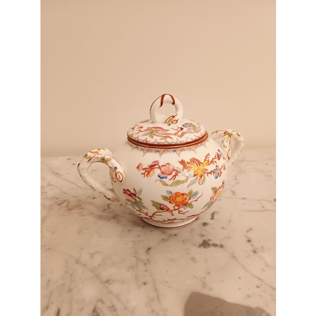 Antique French Porcelain Tea andCoffee Set Minton 252 Pattern by Sarreguemines, 1900, Set of 4 For Sale - Image 4 of 16