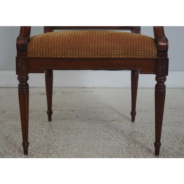 French Set of 8 Hickory Chair Co. French Louis XVI Style Mahogany Dining Room Chairs For Sale - Image 3 of 12