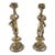 19th Century Pair of French Silvered Bronze Candlestick in Cherub or Putti Form For Sale