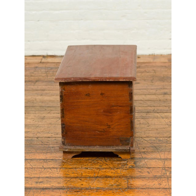 Mid 20th Century Indonesian Vintage Wooden Blanket Chest with Carved Foliage and Floral Motifs For Sale - Image 4 of 13