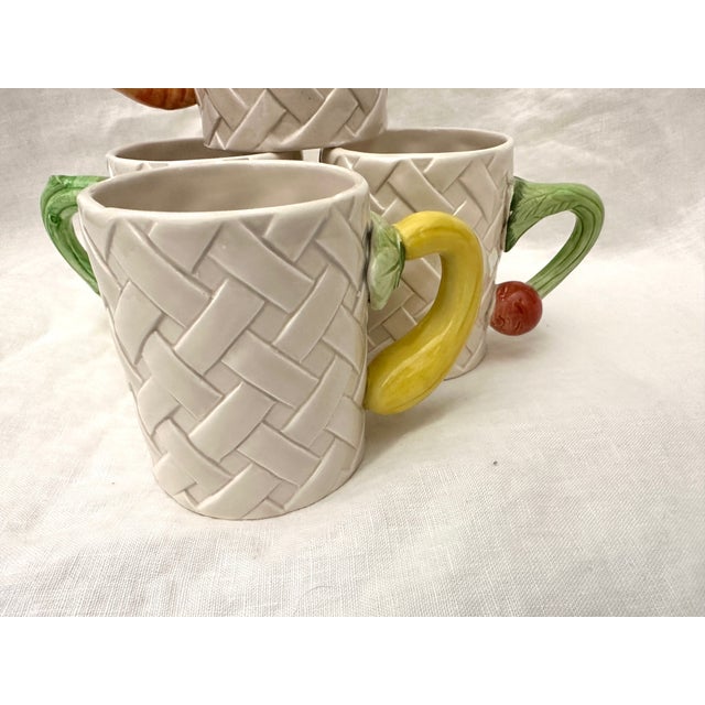 Farmhouse Set of 4 Fitz & Floyd Kitchen Harvest Coffee Mugs For Sale - Image 3 of 5
