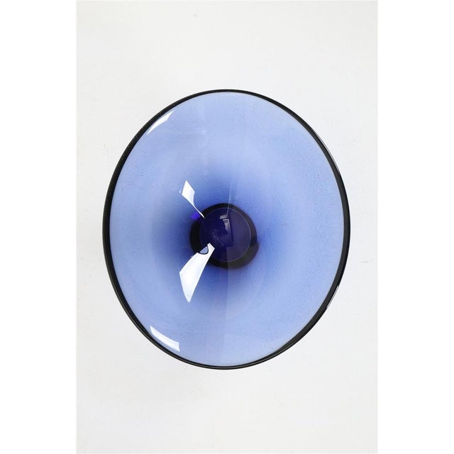 Handcrafted Blue Glass Fruit Bowl by Per Lütken for Holmegaard, 1960s For Sale - Image 6 of 10