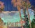 Contemporary "Marrakesh Ii" by Javiera Da Fonseca Ilić, Marrakesh Morocco, Warm Terracotta Tropical Rooftop Scene, Golden Hour Cityscape, Original Oil Painting For Sale - Image 3 of 9
