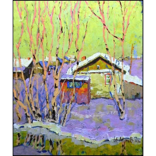 2010s "The Songs of Winter" Ilja Motov Original Oil Painting on Stretched Canvas For Sale - Image 5 of 5