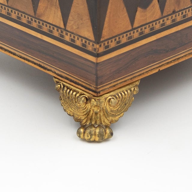 Regency Rosewood Specimen Box on Gilt Lion Paw Feet Circa 1810 For Sale - Image 10 of 16