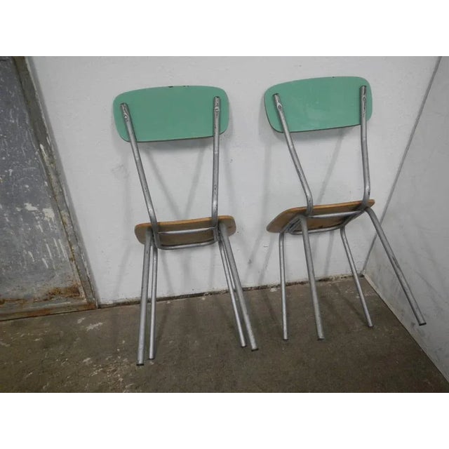 Set of Green Formica Chairs, 1960s For Sale - Image 4 of 12