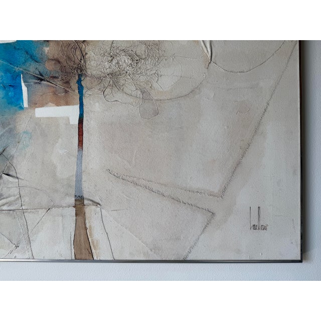 Wood Large - 1980’s Haul Hous Mixed Media Abstract Painting For Sale - Image 7 of 12