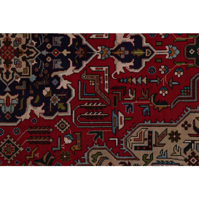 Vintage Persian Tabriz Rug With Red-Blue Patterns by Rug & Kilim For Sale In New York - Image 6 of 7