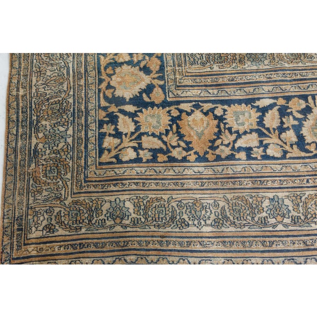 Textile Authentic 19th Century Persian Meshad Handmade Wool Carpet For Sale - Image 7 of 8